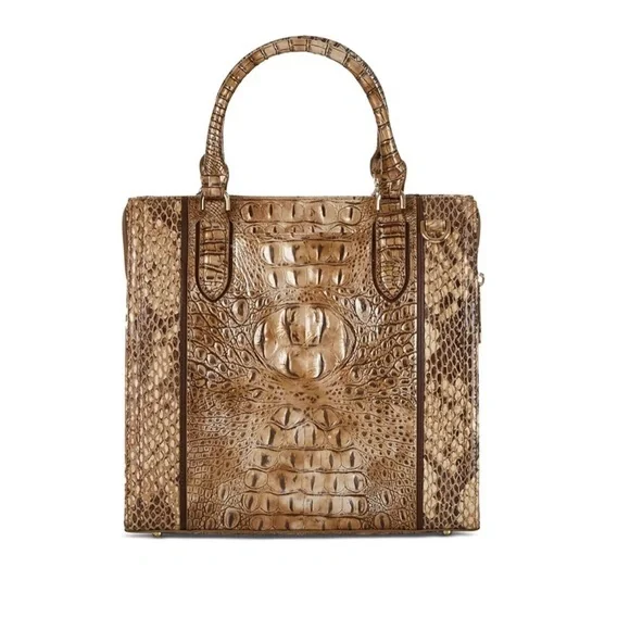 NWT BRAHMIN Caroline Cashew Cooper Croc- Embossed Genuine Leather‎ Satchel - Picture 5 of 16